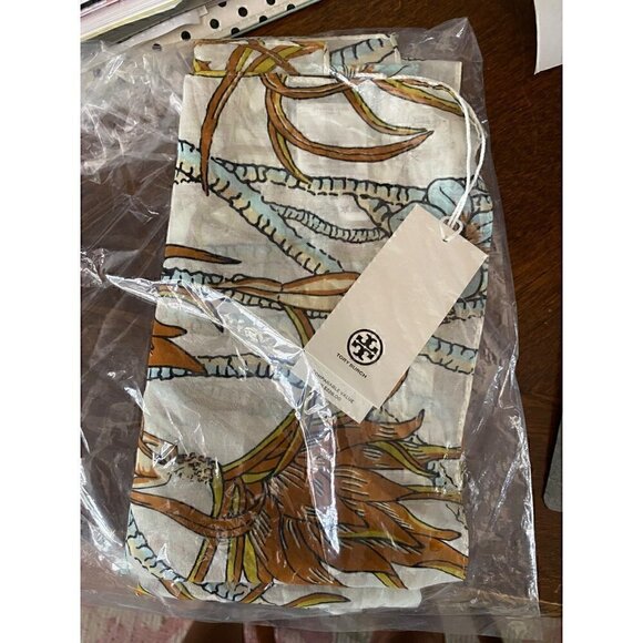 tory burch climbing palms square scarf cotton 36”x36” $228 #144936 - Picture 11 of 11